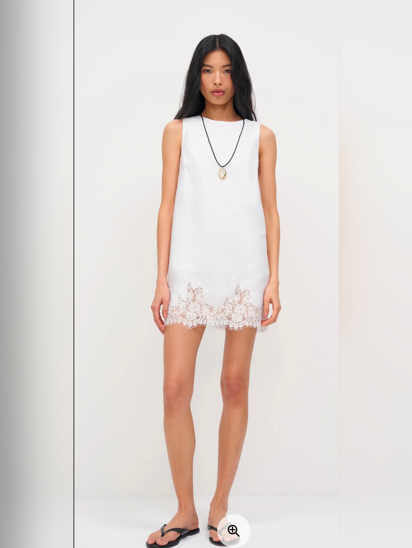 Reformation Jessalyn Linen Dress With Lace Hem White Size Medium Nwt